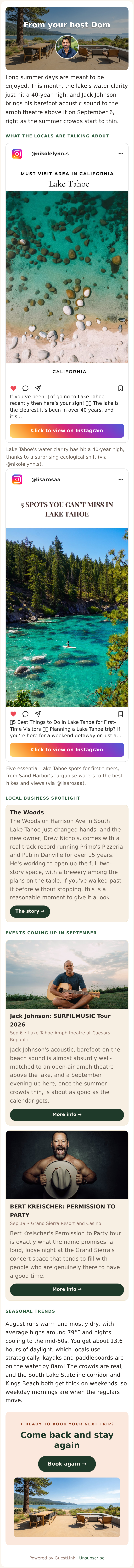 Monthly local newsletter example, full length